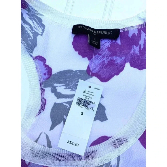 Banana Republic Purple Floral Printed Tank Top Small NEW 629 - Picture 2 of 3